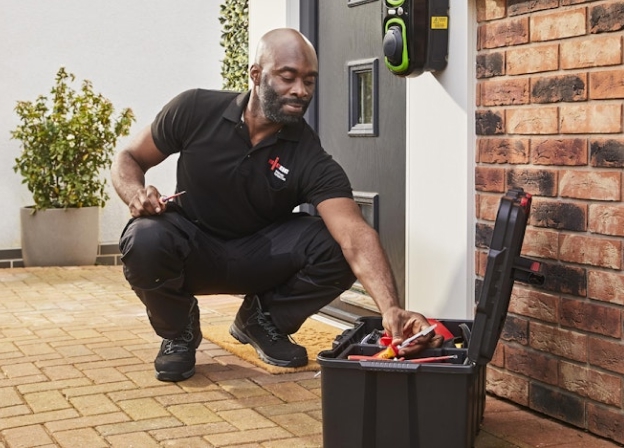 Electrician using tools