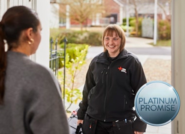 Electrician arriving at a home