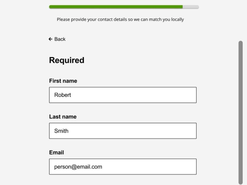 User details form